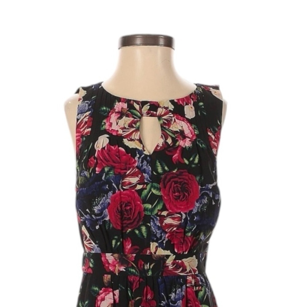 ModCloth Flaunts & Needs Floral Rose Print Chiffon Midi Dress Size 3X - Picture 3 of 10